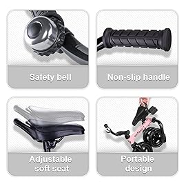 YGJT 3 in 1 Tricycle for Toddlers Age 2-5 Years Old, Folding Kids Balance Bike with Adjustable Seat and Removable Pedal, Toddler Bike Ride-on Toys for Infant, Gifts for Baby Girls Birthday(Pink)