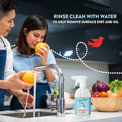 Miniatura 4 de Rebel Green Fruit & Veggie Wash - Lavado de productos naturales - Spray de lavado de verduras a base de plantas - Lavado de frutas y verduras sin