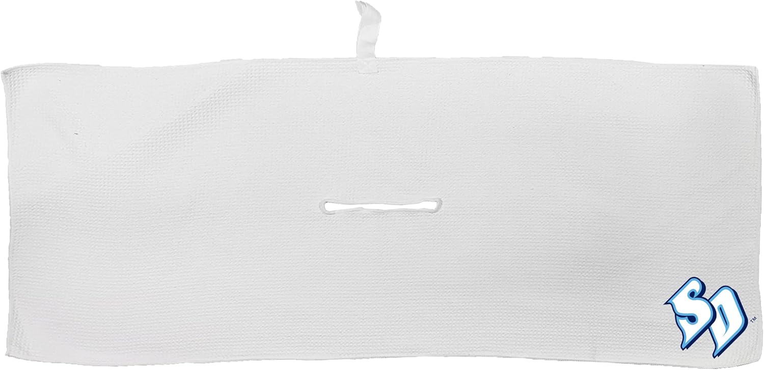 Team Golf NCAA NCAA Microfiber Towel - 16" X 40" (White) with Carabiner Clip, Premium Microfiber with Deep Waffle Pockets- Superior Water Absorption and Quick Dry Golf Cleaning Towel