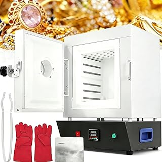 Kleiner Brennofen, 1750 W Keramikbrennofen Elektrisch, Mit Beobachtungsfenster, Pid-Digitalregelung, Dreiseitige Beheizung, 0–1150 °c Einstellbar, Zum Brennen Von Wachsformen/Gipsformen