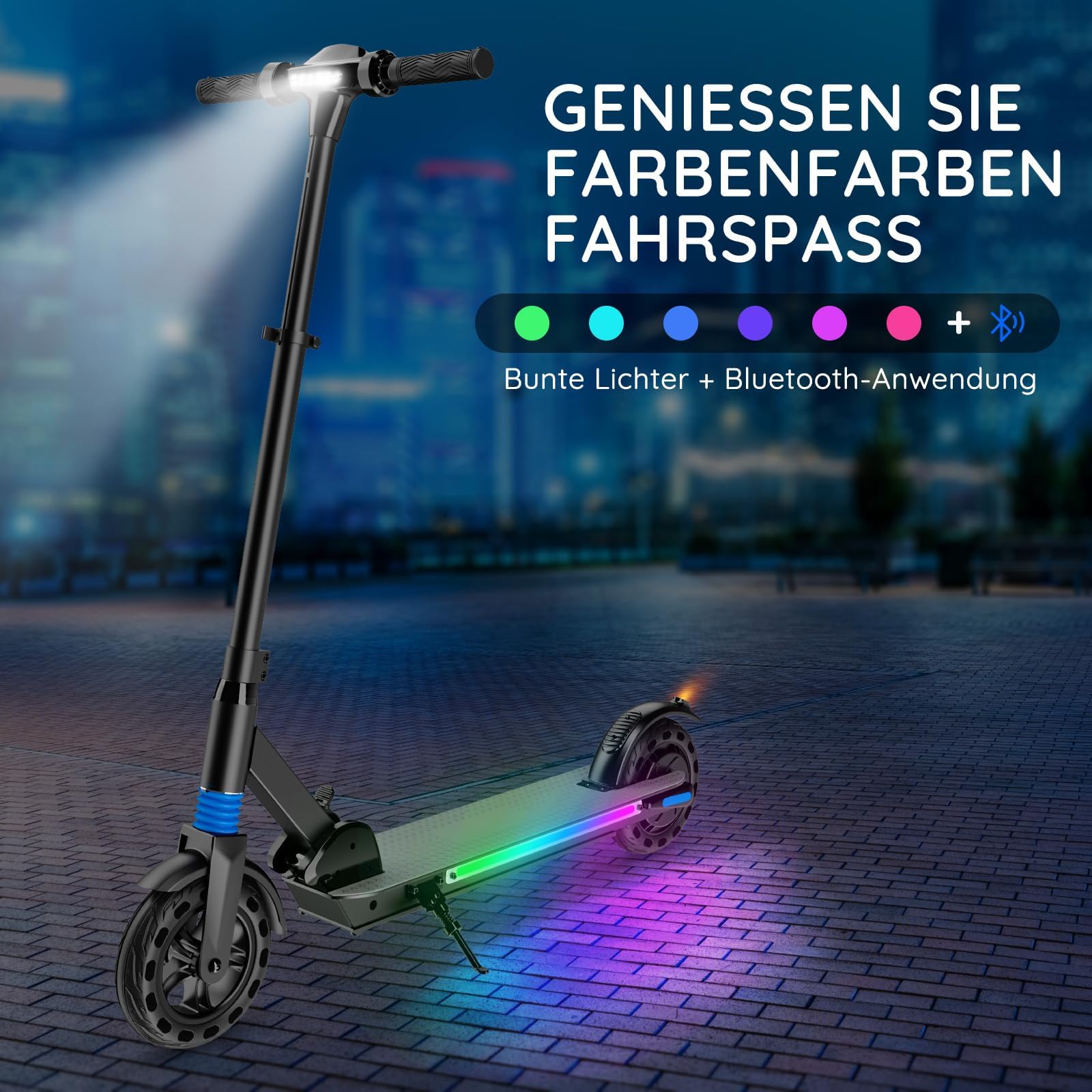 Trottinette électrique pour enfants de 8 à 16 ans, affichage LED, pliable et réglable en hauteur, portée maximale 20 KM, max. 20 km/h, cadeau pour enfants et adolescents sans ABE