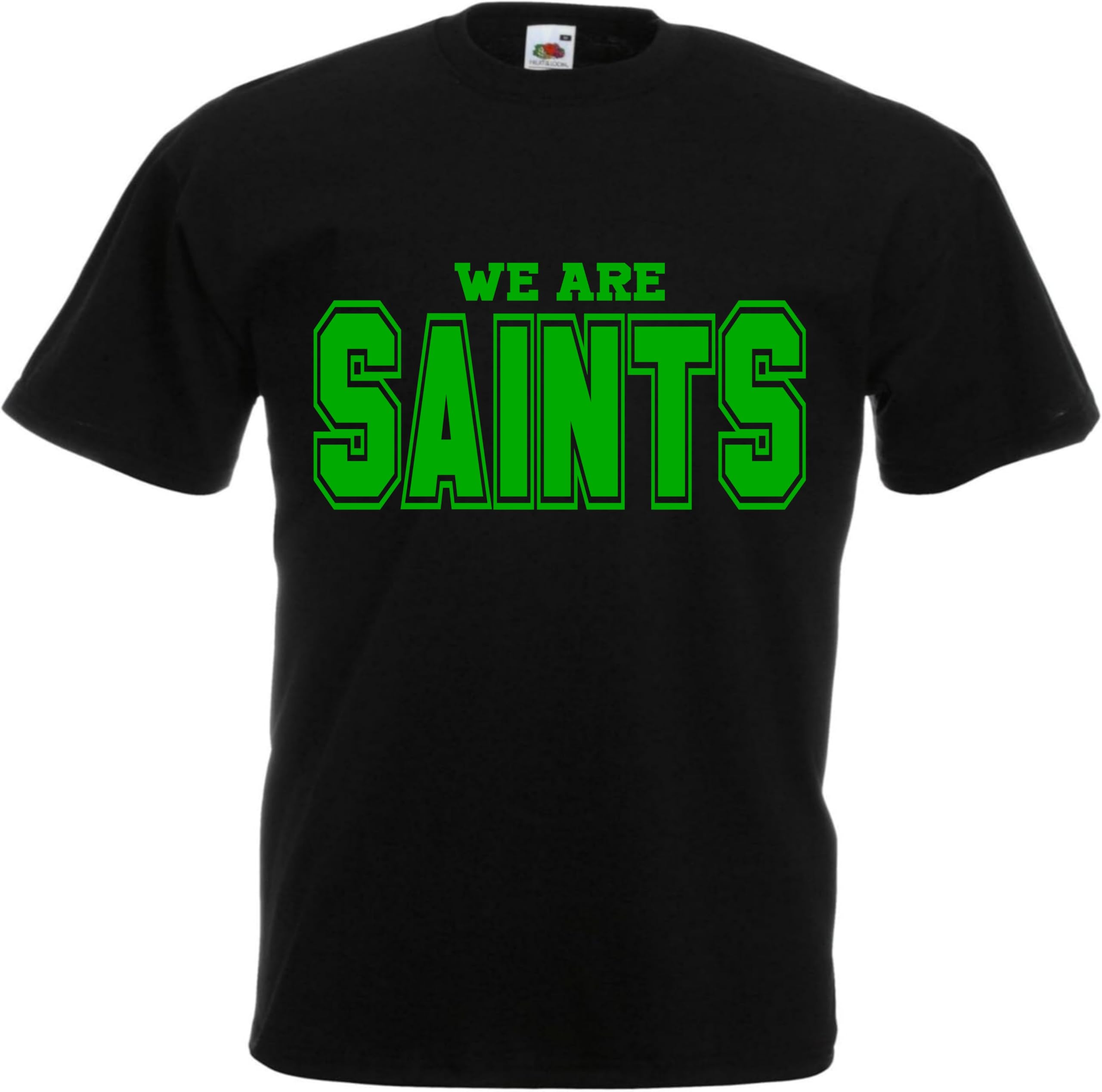 All About The Print Men's Green We Are Saints Rugby Tshirt Premium Clothing