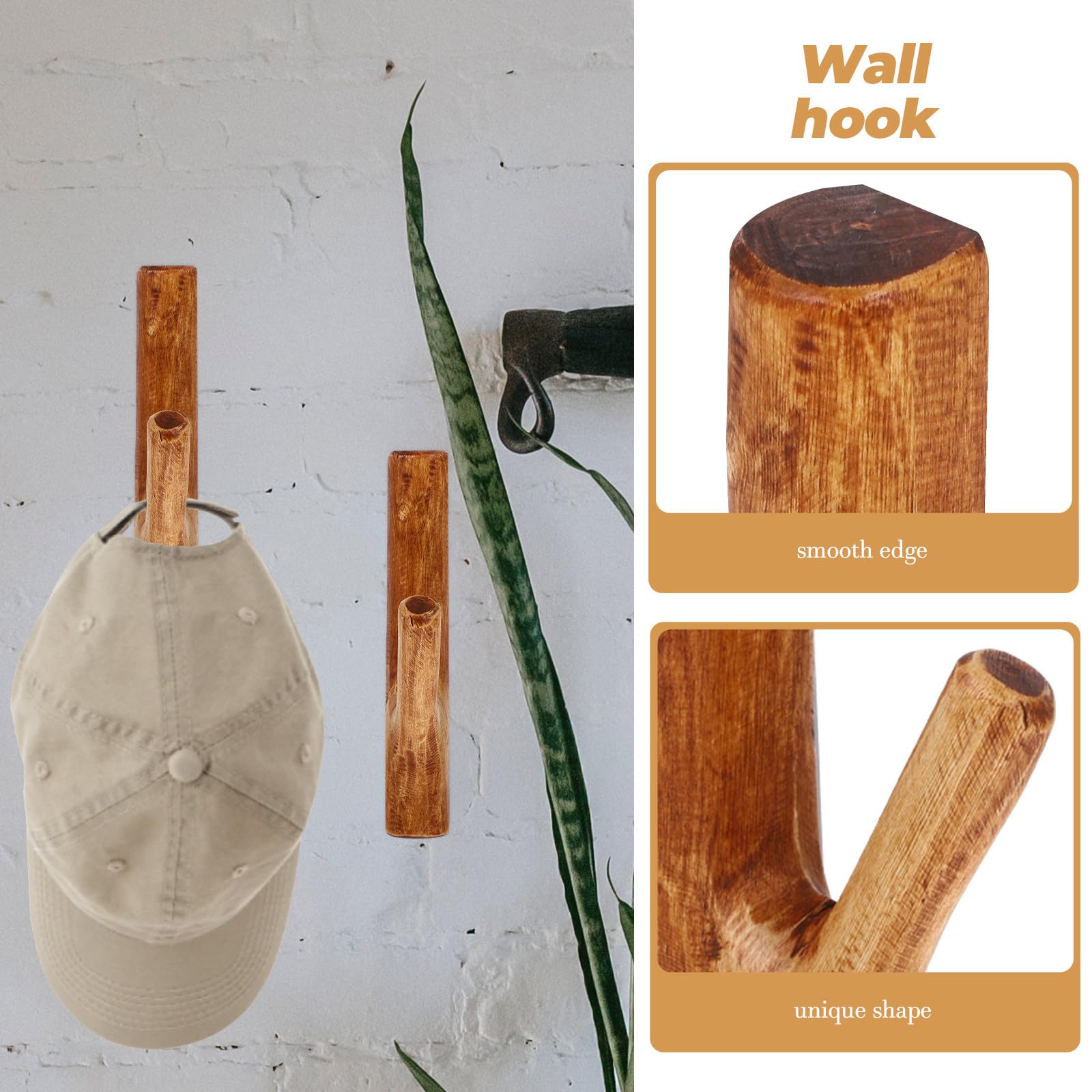 Gancho de Pared y Diseño Creativo para Colgar Abrigos y Bolsos Vintage de Madera Adhesivo Resistente Estilo Rústico en Cocinas y Hoteles