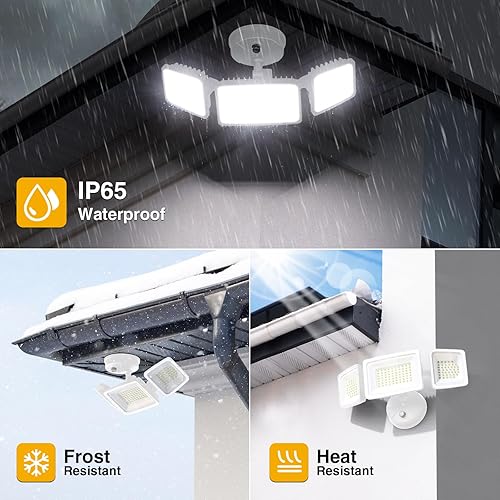 Miniatura 10 de Onforu Luz LED para exteriores de 100 W, del atardecer al amanecer, 9000 lúmenes, luces de seguridad de inundación exteriores, IP65, impermeable, 3