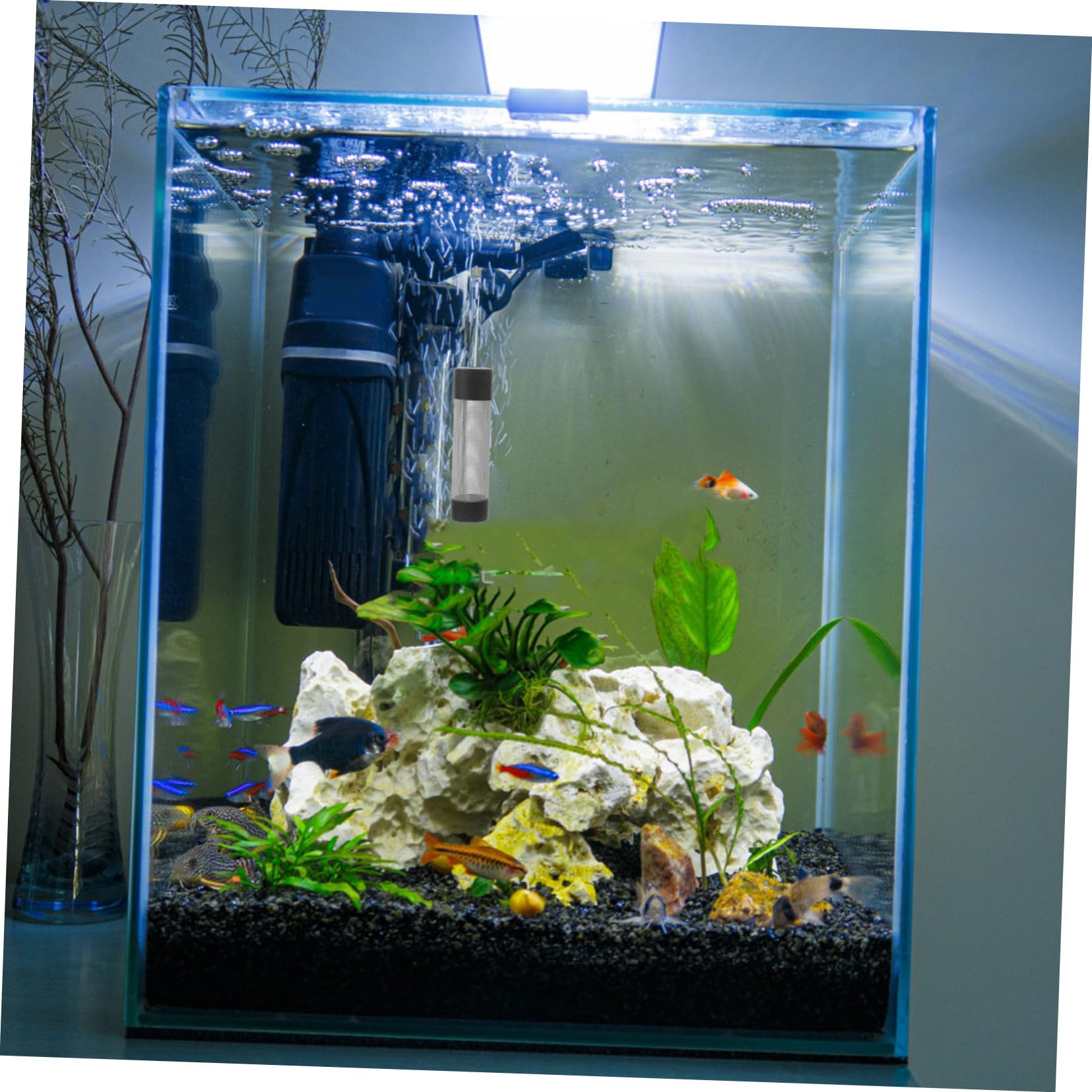HANABASS 5stücke Metal Aquarium Filter Austauschbare Tankfilter Mit Schutzgitter Für Garnelen Und Fische Rostfreies Material Leicht Zu Reinigen Und Langlebig Für Aquarien Und