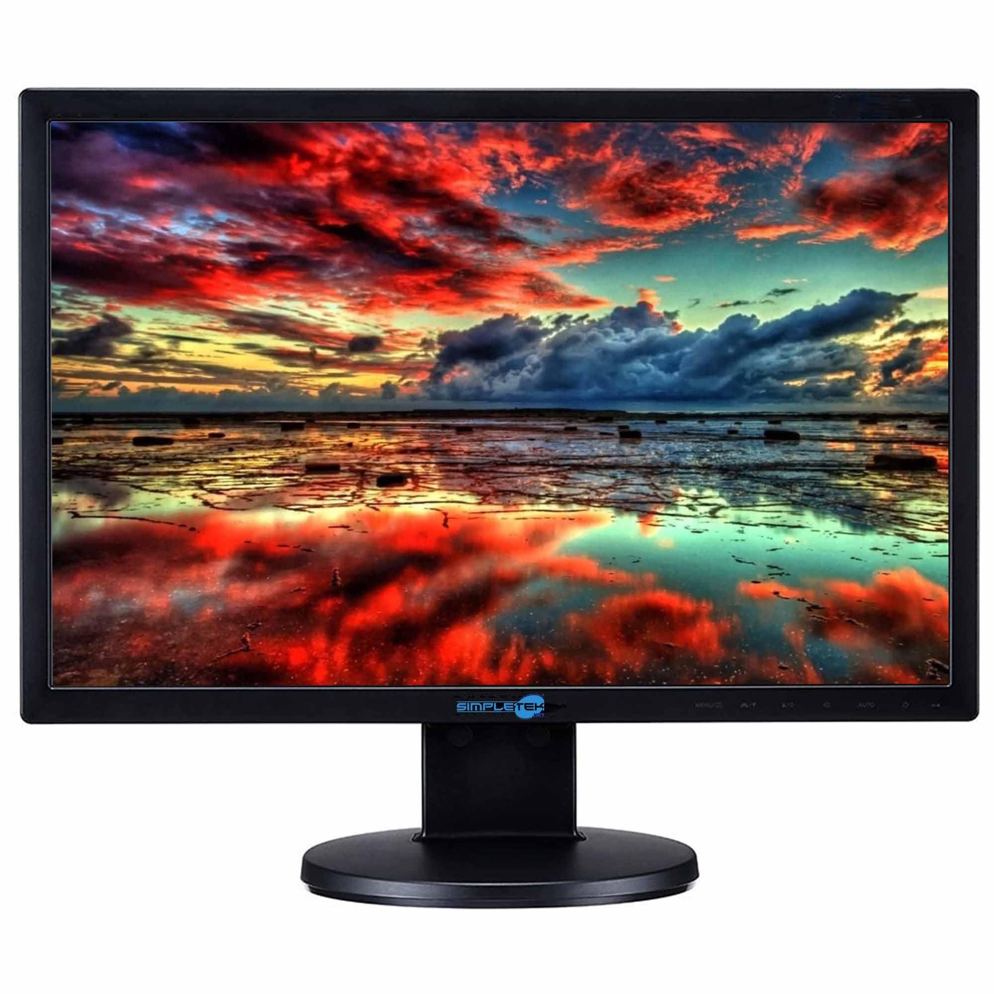 SIMPLETEK - Monitor Schermo da 19" HD 16:10- VGA | Montaggio a parete | Ottimo per casa e lavoro d’ufficio | Base inclusa (Ricondizionato)