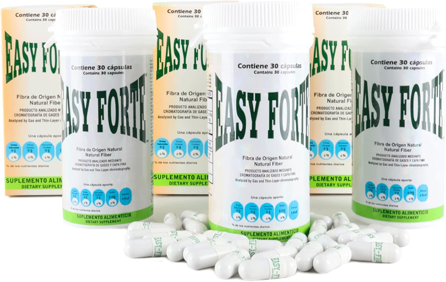 Easy Forte by Easy Figure | 3-Pack Natural Fiber Capsules | Fibra Natural en Cápsulas | 90 Count