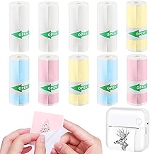 10 Rolls of Thermal Paper, Self-Adhesive, Mini Printer Stickers, Thermal Pinter Paper (57 x 25 mm), Thermal Paper for Children, Instant Camera and Self-Adhesive Printable Sticker, for Photos, Notes