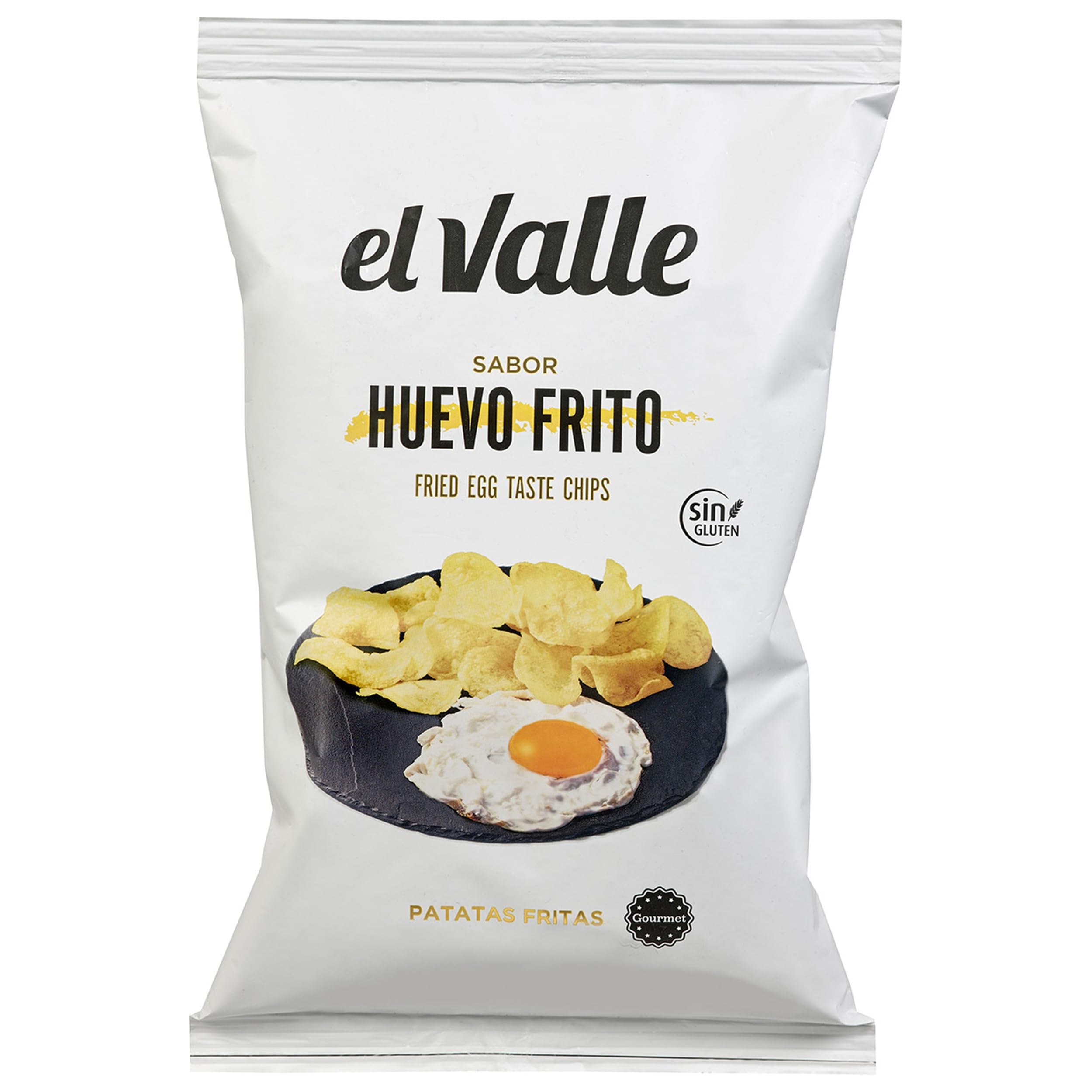 Snacks El Valle Kartoffelchips mit Spiegelei Geschmack, glutenfrei, aus Spanien inkl. FeinWert E-Book (12 x 130 g)