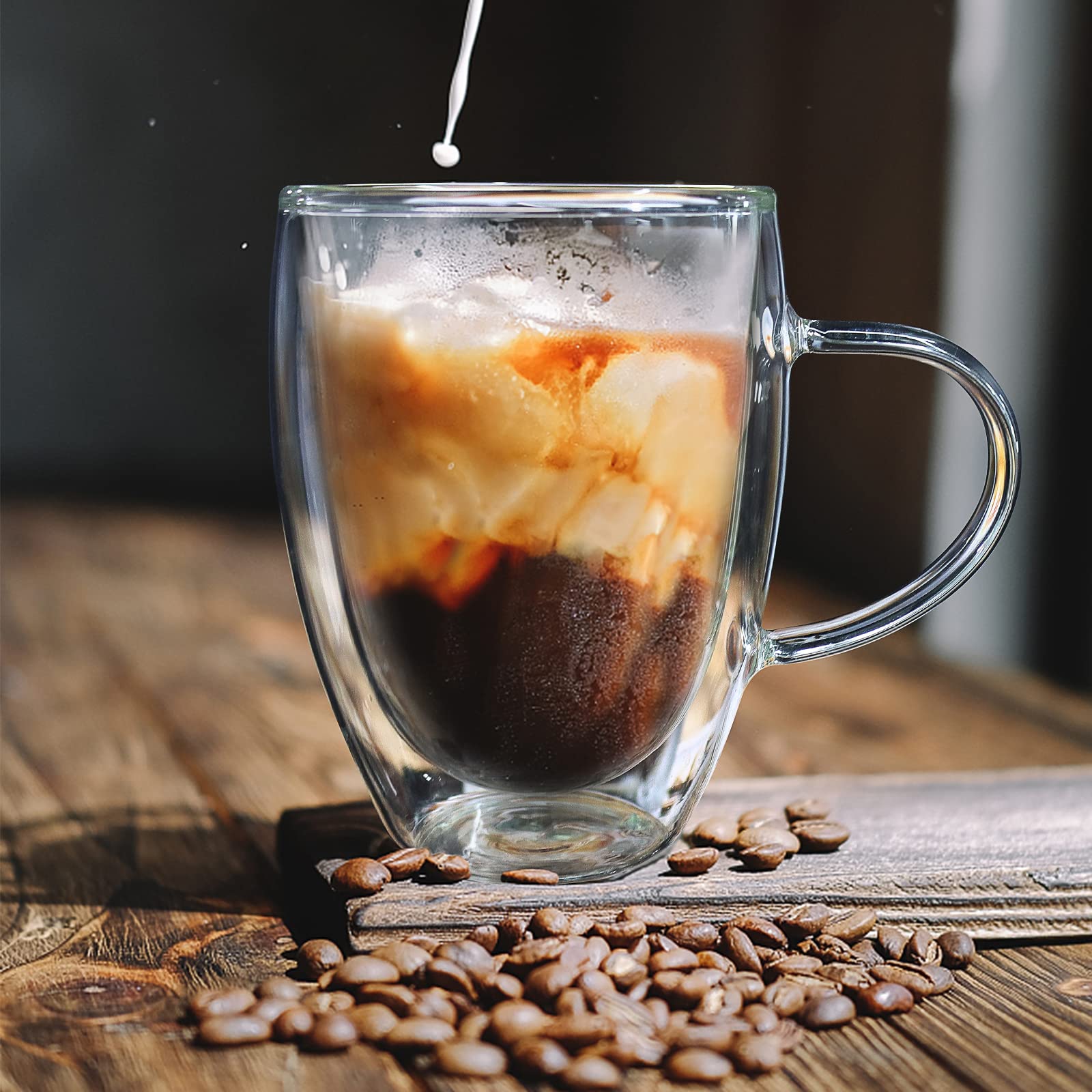 Tasses En Verre à Double Paroi Sous Vide En Forme D'œuf, Tasse à Bière Oide, Latte, Cappuccino, Café, Jus, Petit Déjeuner, Tasse à Crème Glacée, Lot De 2 Pièces, 450ml