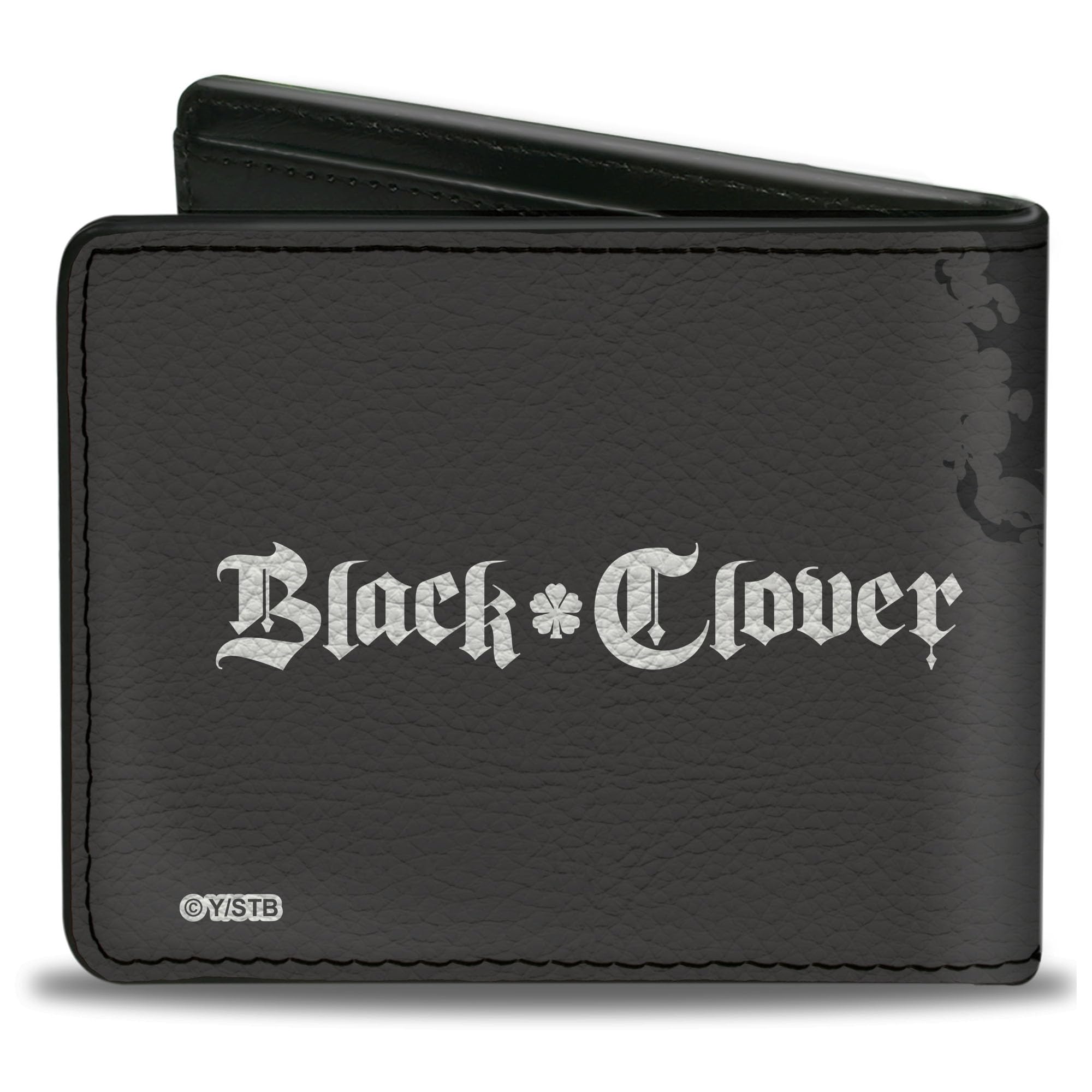 Crunchyroll Wallet, Bifold, Black Clover Five Character Group Action Pose and Logo Gray, Vegan Leather