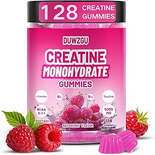 Creatine Monohydrate Gummies –Muscle Strength,Energy,Focus, Recovery Support 128 Gummies Pre and Post Workout Supplement Bottle Delicious Creatine Supplement for Men and Women - Raspberry Flavor