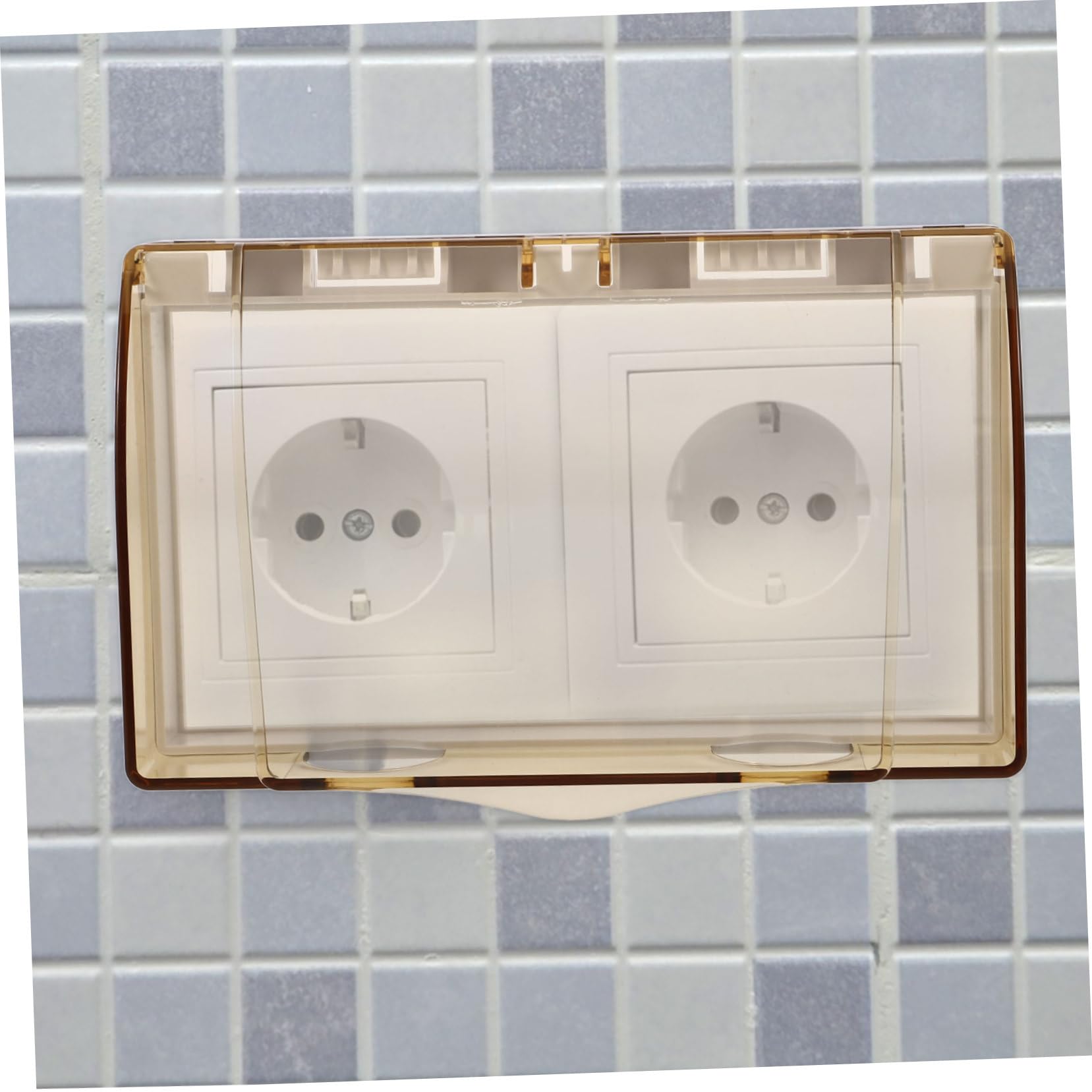 SHINEOFI 5 Pezzi Copriprese Adesivo per Bagno Protezione Elettrica e Resistente All Usura Copertura per Prese Murali Facile Installazione Domestici e Commerciali
