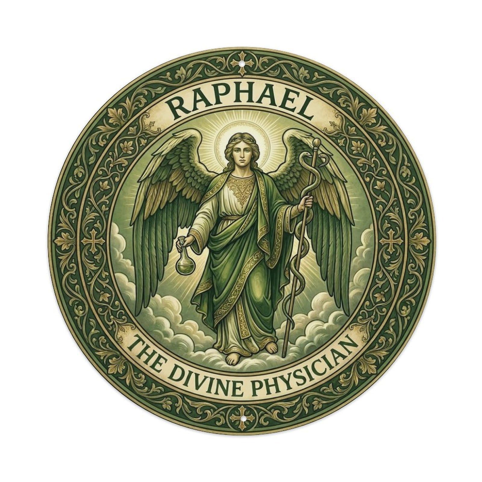 The Divine Physician Archangel Raphael Healing Metal Tin Sign