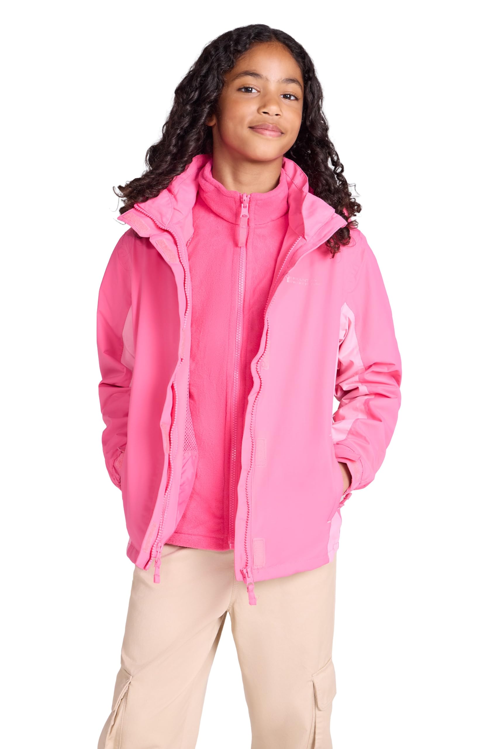 Mountain Warehouse Light Pink (01) Lightning 3 In 1 Kids Waterproof Jacket 13Y