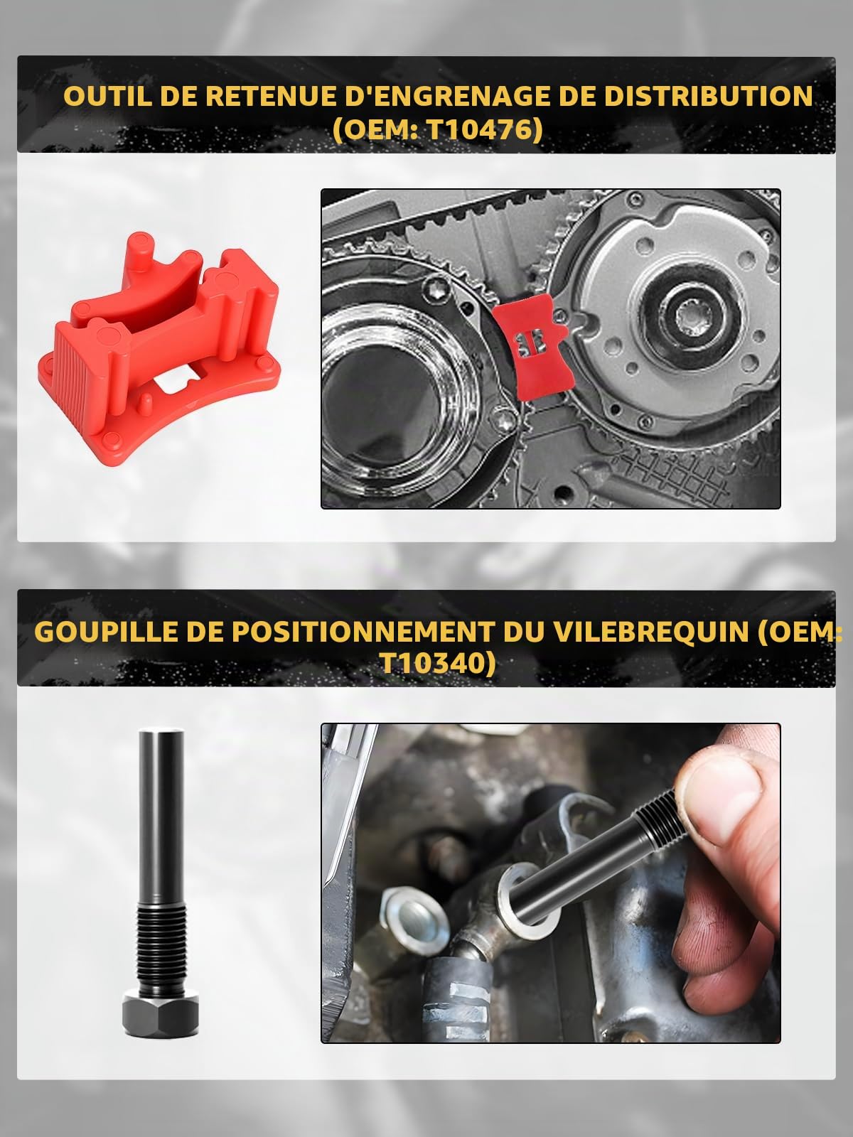 Lot de 6 Outils de Réglage du Moteur pour Moteurs VAG EA211, 1.0, 1.2, 1.4 FSI TSI TFSI, Compatible avec VW, Audi, Jetta, Seat, Skoda