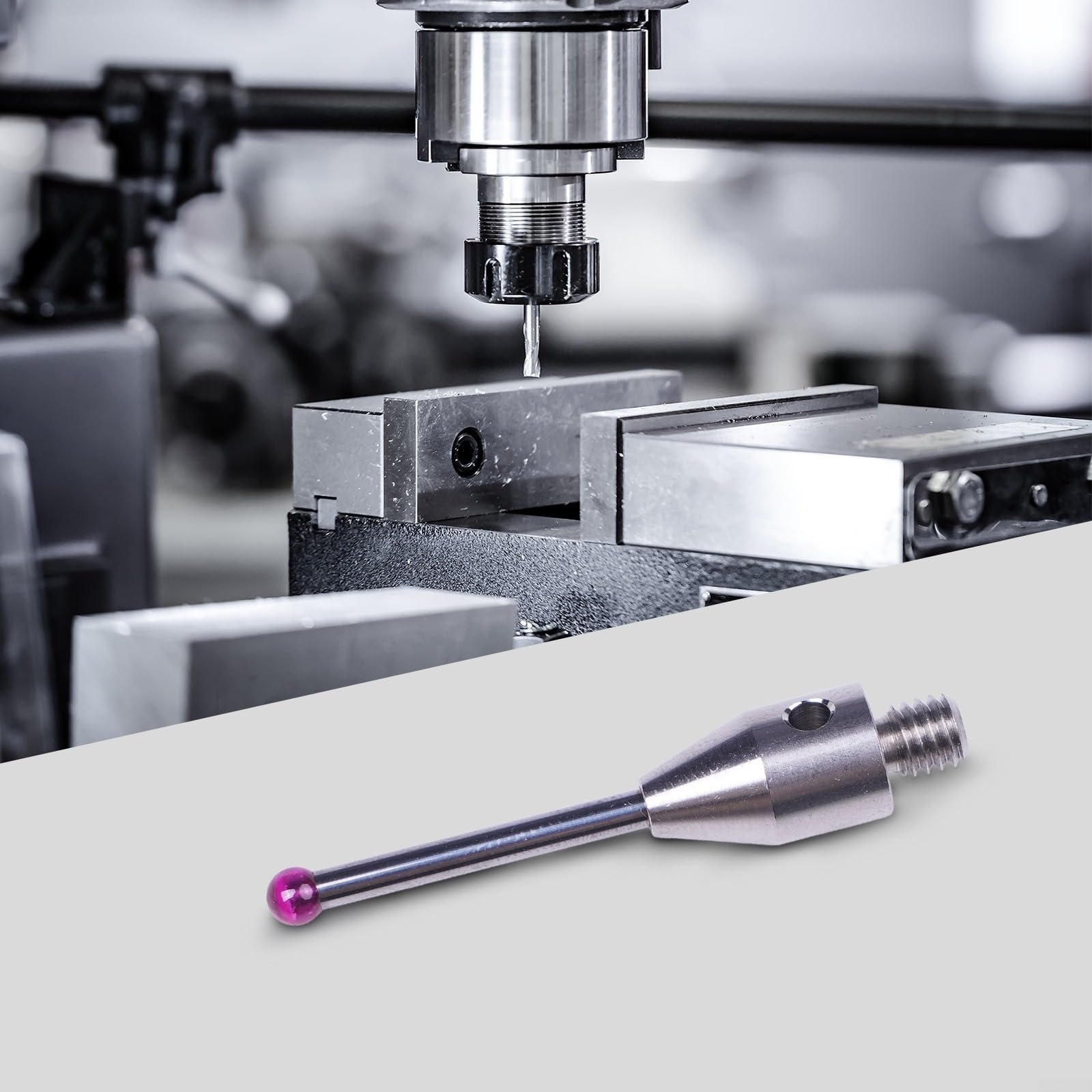WP-500 3D-Kantenfinder, Metall-Touch-Sonde, Kontaktmesswerkzeug, mit Signalausgangskabel für CNC-Fräsmaschine, Desktop-Mittelstandort (Sonde)