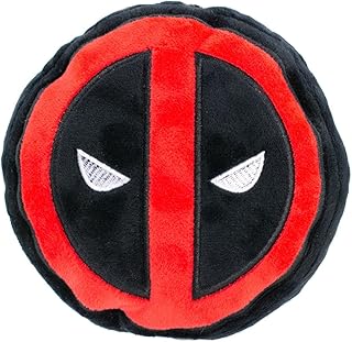 Buckle-Down Dog Toy Plush Deadpool Logo Red Black White, 8