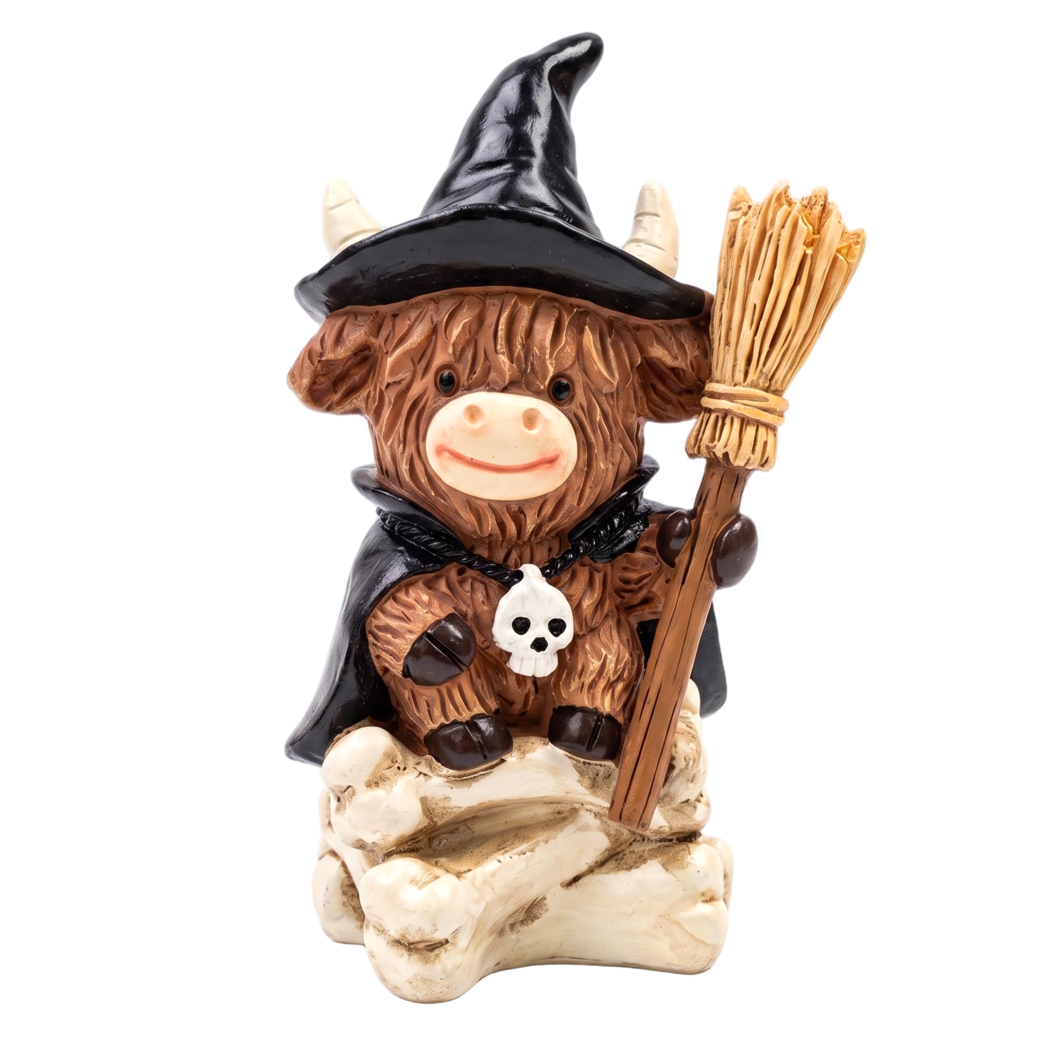 Fertnouk Highland Cow Figurines Set Halloween Indoor Mini Decor