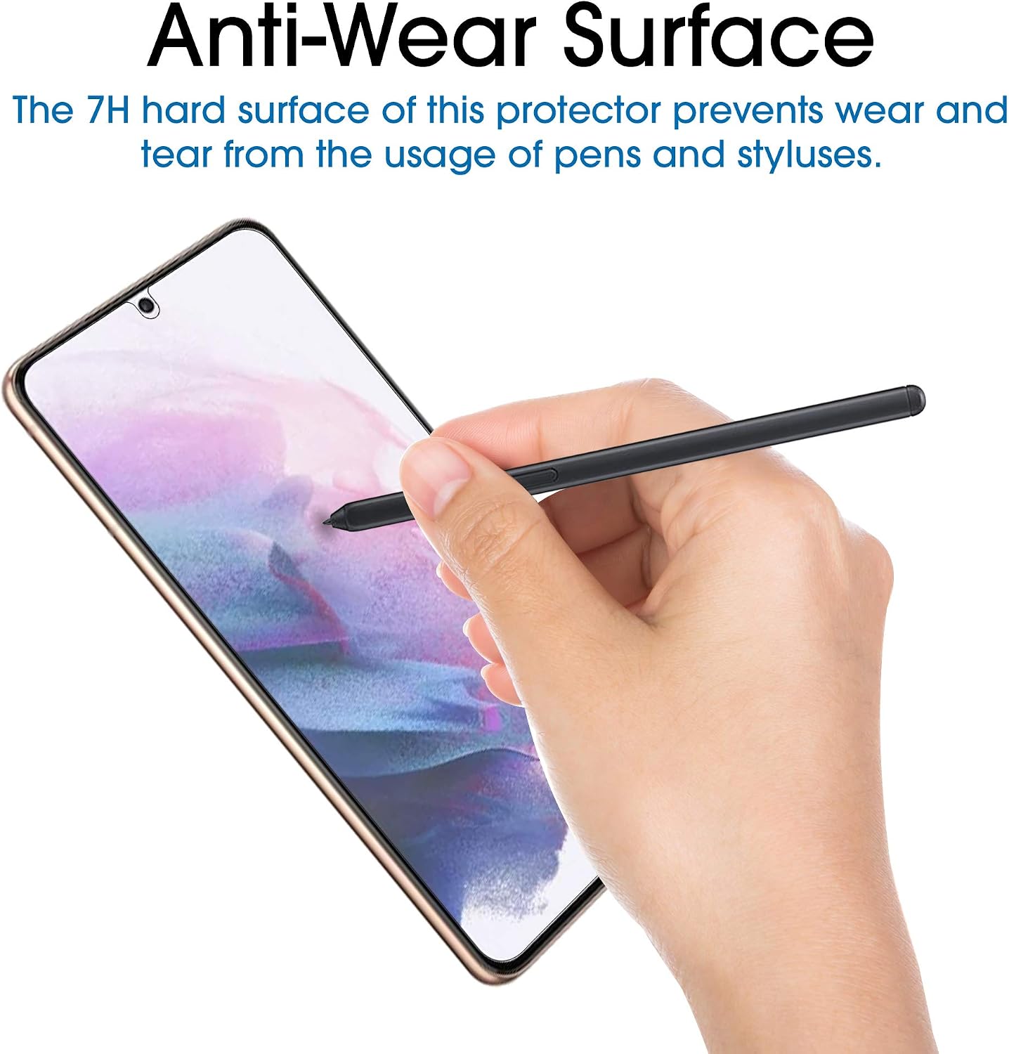 (2 Pack) amFilm Screen Protector for Samsung Galaxy S21 Plus 5G 6.7 inch (2021), Fingerprint ID Compatible, HD Clear, Flex Film NOT Glass, Case Friendly with Easy Installation Tray