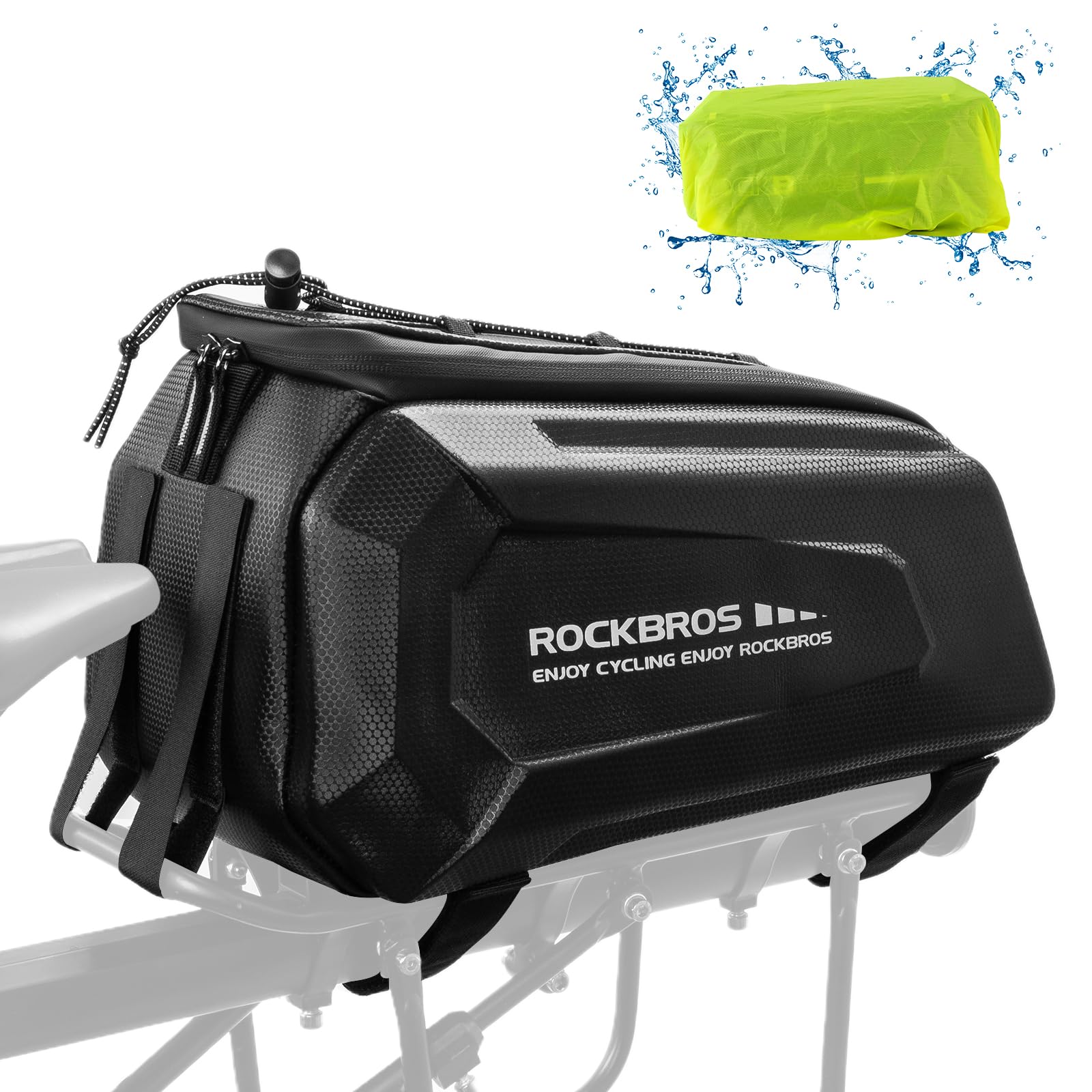 ROCKBROS Bolsa Trasera para Bicicleta Impermeable, Asiento Maletero de Ciclismo Gran Capacidad, Portaequipajes para Viajes Diario Con Correa de Hombro, 33,5 x 20 x 22cm