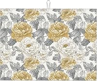 Vista 29 de Tapete de secado de platos de mármol blanco dorado para encimera de cocina, absorbente de 16 x 18 pulgadas, placa de microfibra de vidrio