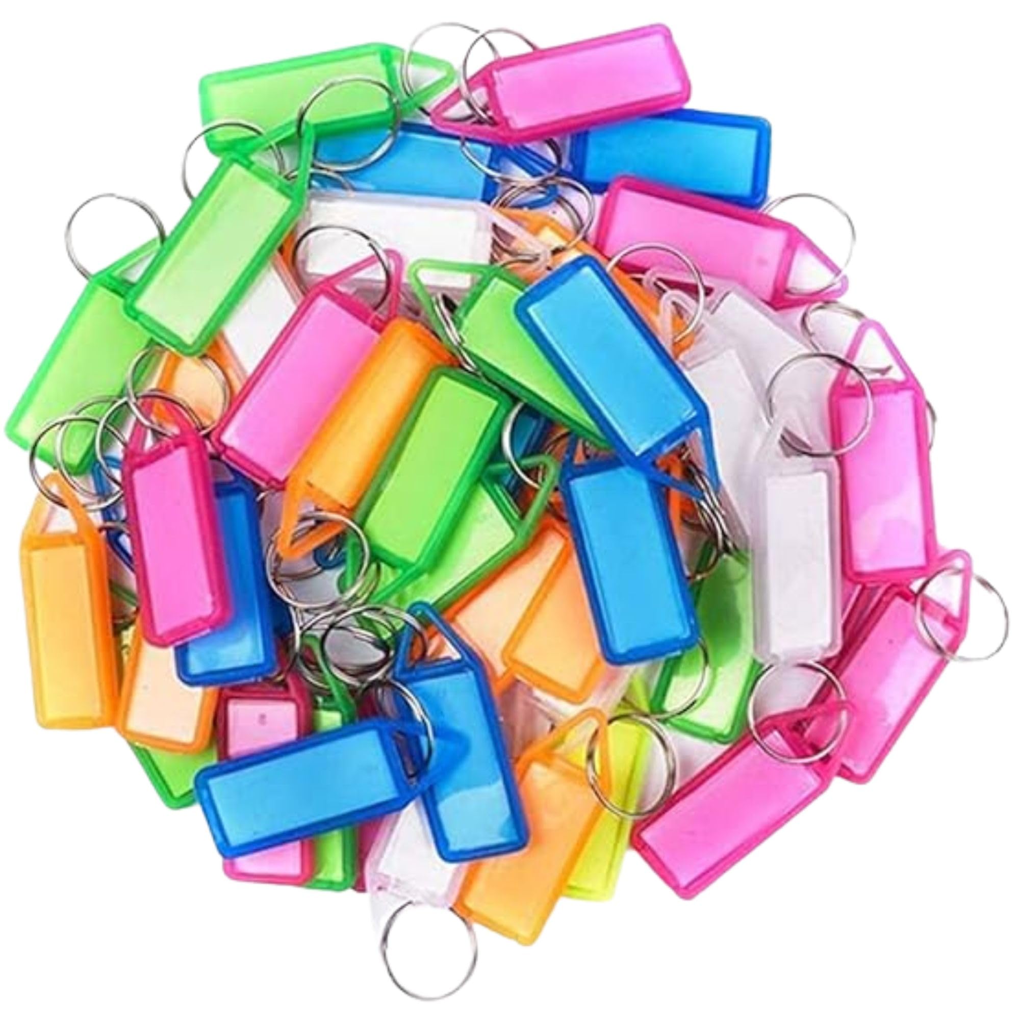 Pack Of 10 Multicolor Key Tags with Name Label & Split Ring – Plastic Keychain ID Tags for Home Office School Locker Keys | Chabi Pehchan Tag, Key Label Tag, Key Organizer-image-16