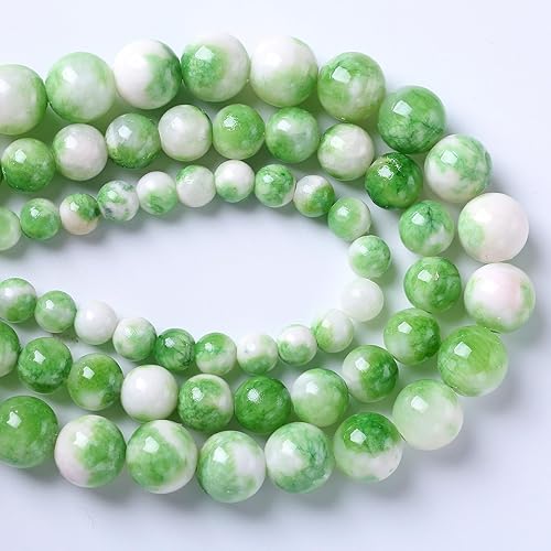 60 cuentas sueltas de jade persa verde para hacer joyas, pulseras y collares