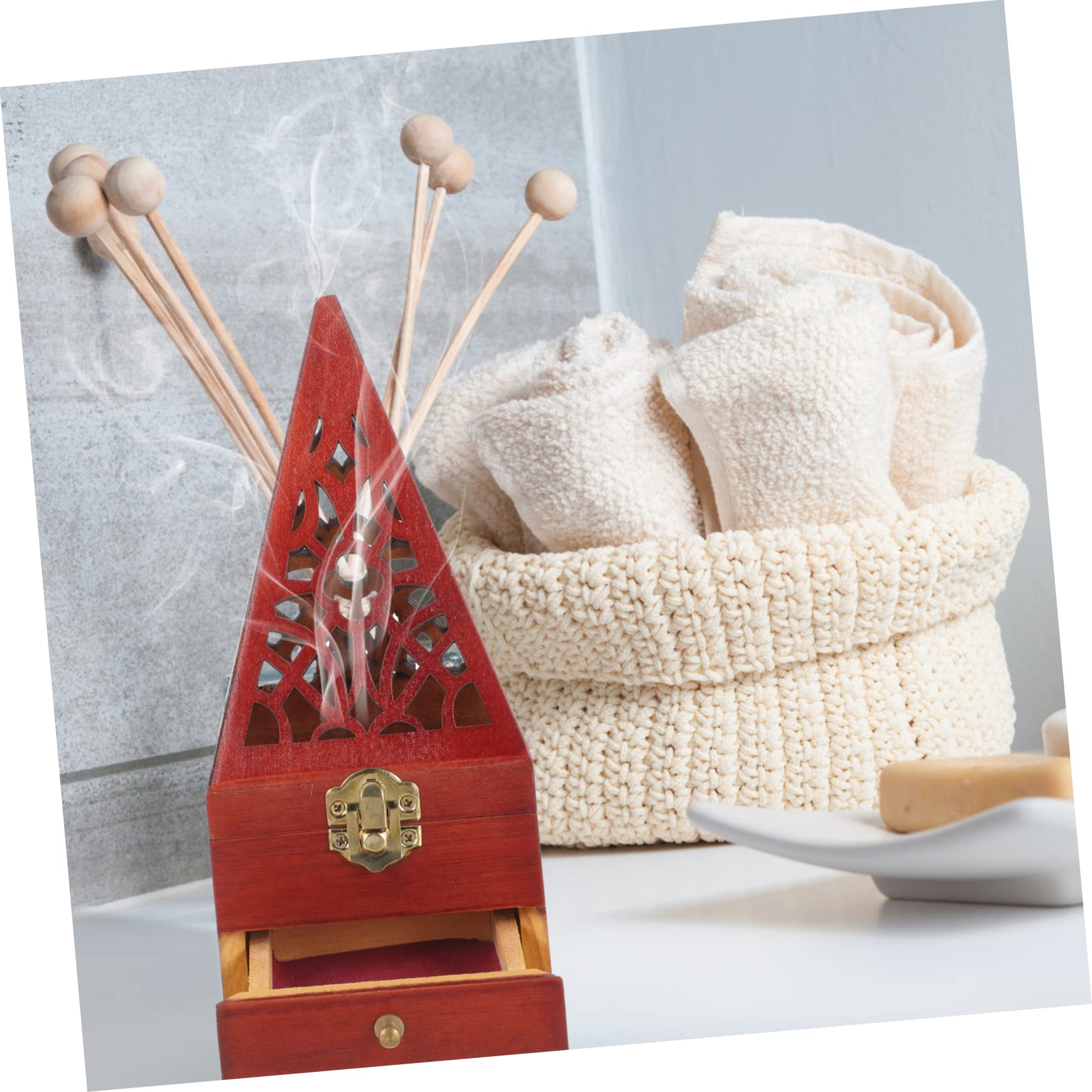 Abaodam 3stücke Holz Räuchergefäß Mit Schublade Vintage Pyramiden Design Für Aromatherapie Büro Und Zuhause Kompakt Kreativ Und Dekorativ Für Räucherstäbchen