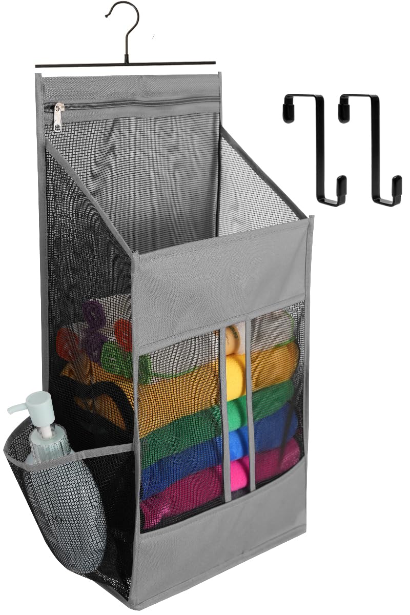 ALYER Hanging Plastic Grocery Bag Holder and Dispenser,Mesh Over the Cabinet Door Organizer with Easy-Access Openings for Kitchen Towel,Bras,Laundry,