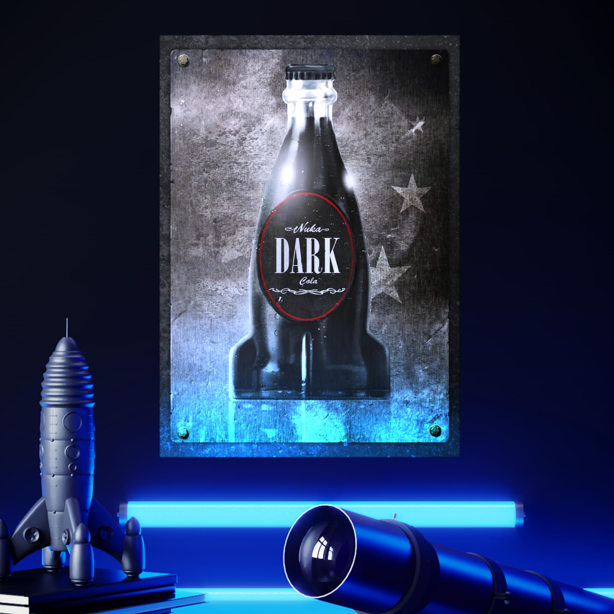 Displate – Poster in metallo – Montaggio magnetico – Fallout – Nuka Cola Dark – Dimensione L – 67,5 x 48 cm