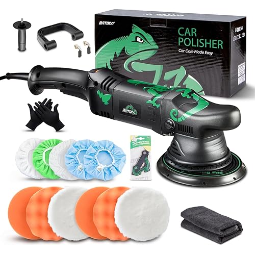 BATOCA 2026 New Dual Action Polisher, 15mm Random Orbital Car Buffer, 6 Variable Speeds (2500-5500RPM) 1100W DA Polisher with 5 inches Foam/Wool Pads, Polishing Bonnet for Polishing