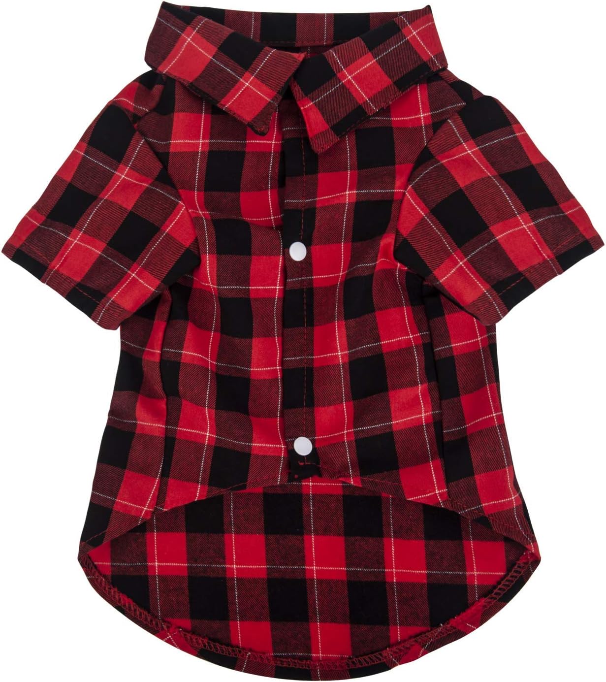 Hozz Classic Plaid Premium Cotton Dog T-Shirt Breathable and Comfortable Puppy Warm Cloth Gift Red&Black Plaid M : Pet Supplies