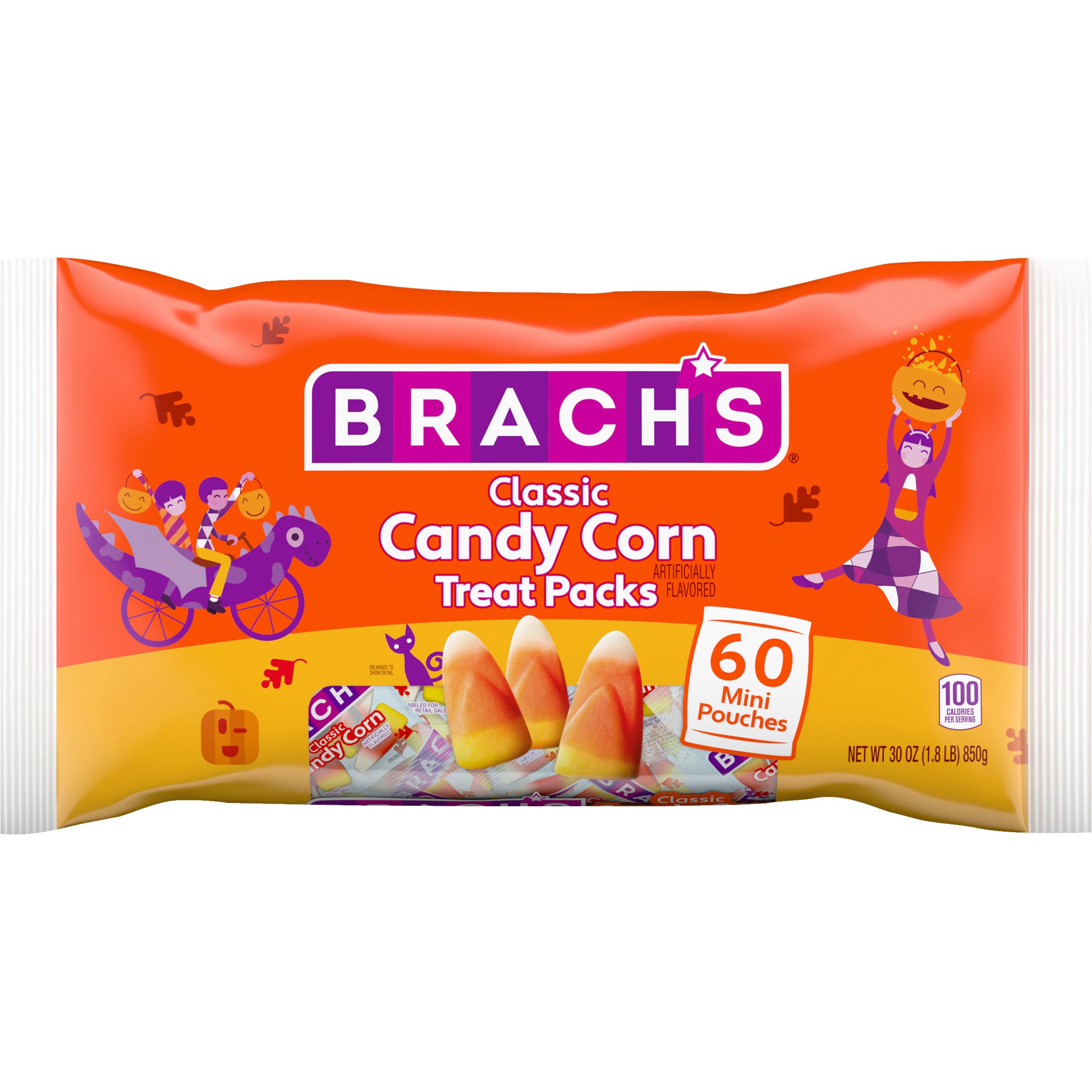 Brach's Classic Candy Corn Trick or Treat Packs, 60 Mini Pouches