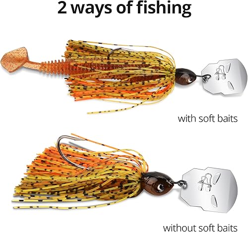 Miniatura 5 de MadBite Bladed Jig Fishing Lures, 5 pc Multi-Color Kits, Irresistible Vibrating Action, Sticky-Sharp Heavy-Wire Needle Point Hooks, Popular 12 oz