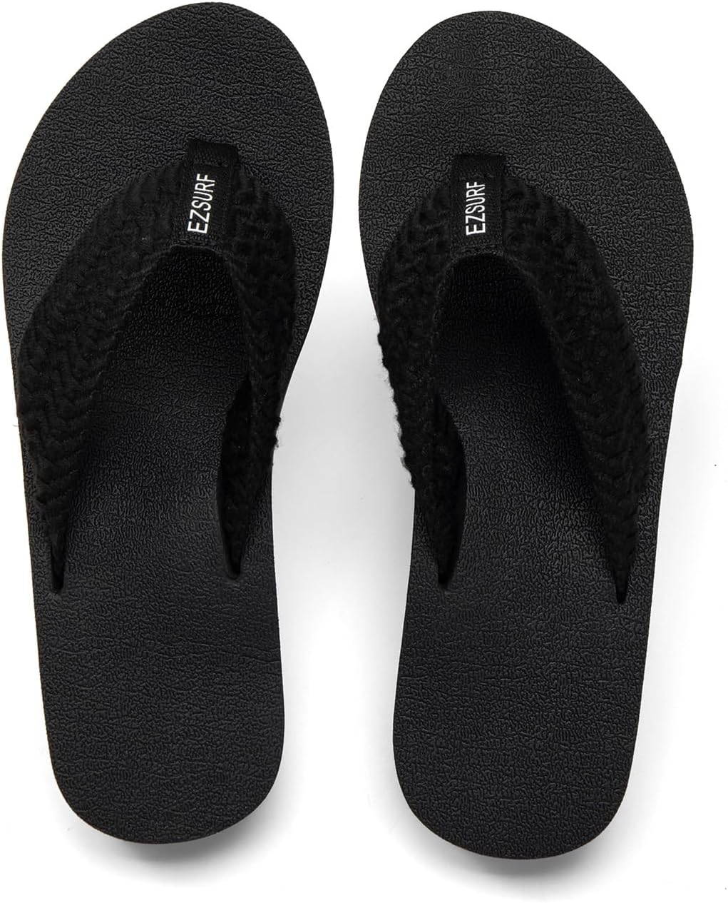 Womens Comfortable Flip Flops with Woven Strap Cushioned Arch Support Sandals Casual Beach Shoes - Image 4