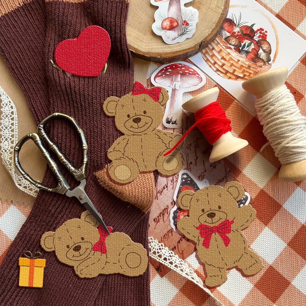 GLOBLELAND Fustelle eleganti a forma di orsetto per la creazione di biglietti con fiocco, orso, San Valentino, per fai da te, scrapbooking, diario, goffratura, decorazione artigianale