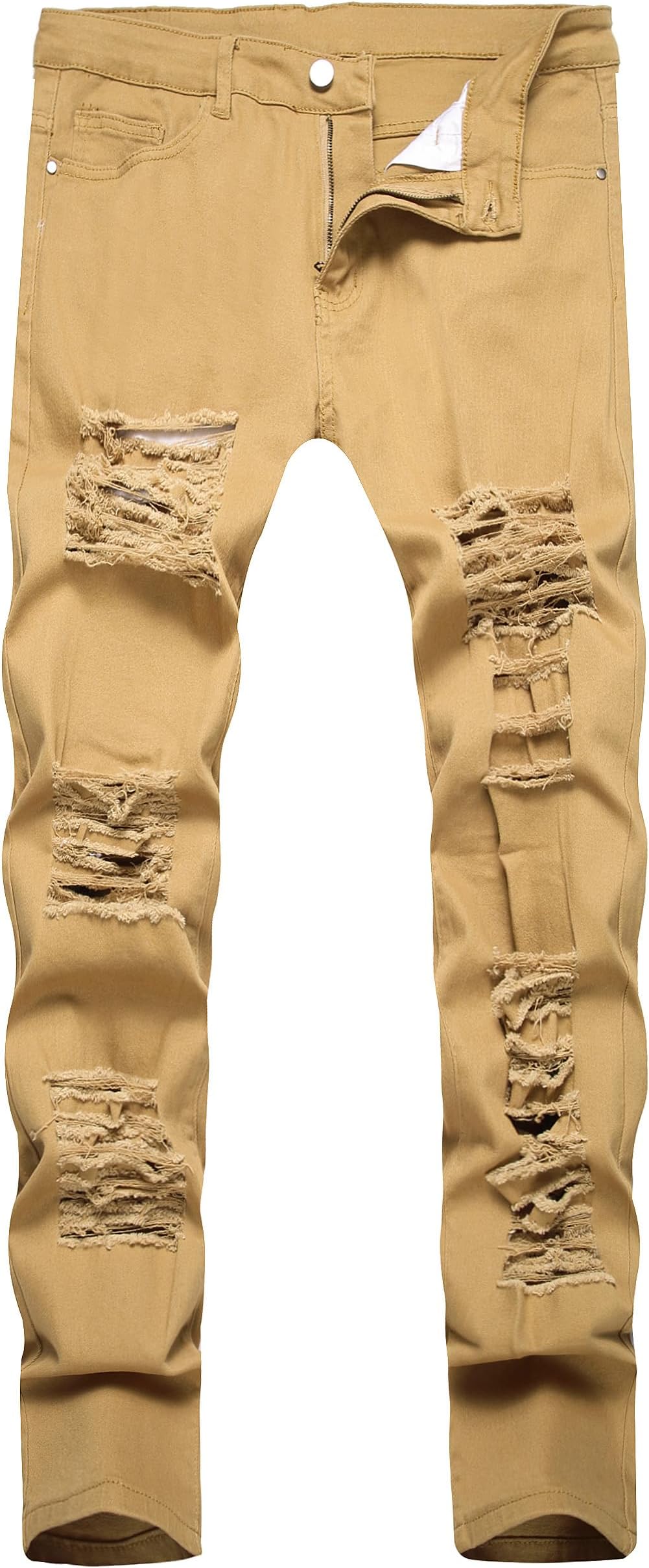 Men's Ripped Skinny Stretch Distressed Destroyed Slim Jeans Denim Pants