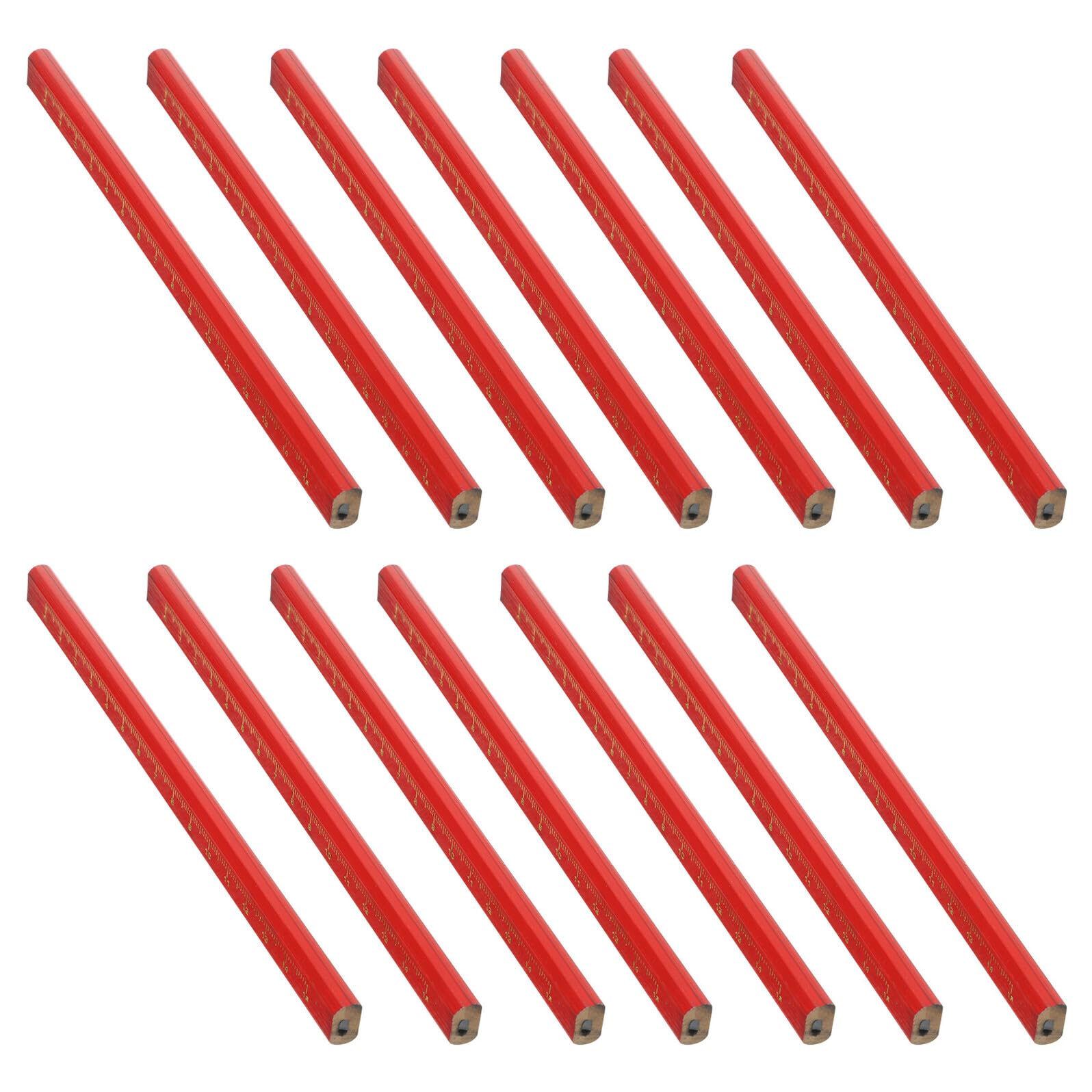 100 Piezas Lápices Carpintero Madera Octogonal Antirollo con Núcleo Negro Ovalado y Escala Integrada para Marcaje Construcción Carpintería y Bricolaje