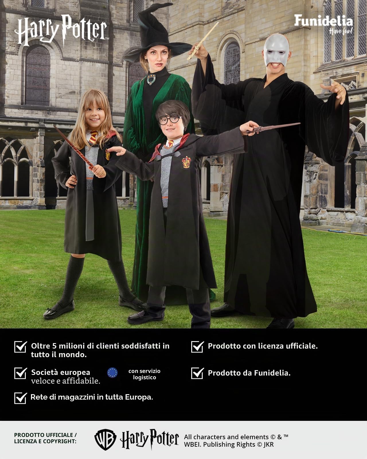 Funidelia | Costume di Harry Potter UFFICIALE per bambina e bambino Film e Cinema, Maghi, Gryffindor, Hogwarts - Nero