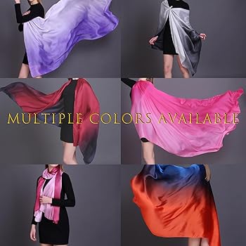 Amazon.com: ZMC Long Silk Feeling Scarf, Smooth Gradient
