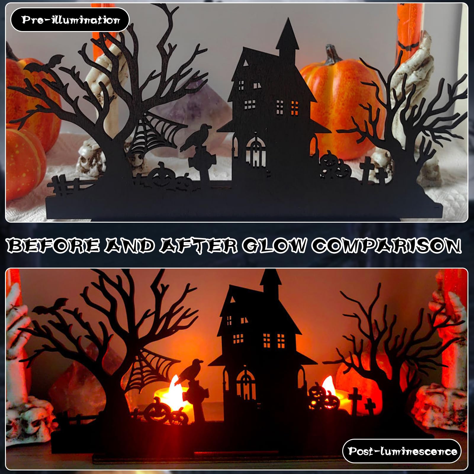 20 Stück Servietten Halloween + 12 Windlicht + 500 Konfetti