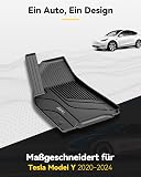 3W Floor Mats Compatible for Tesla Model Y 2020-2024 TPE All Weather Custom Fit Floor Liner for 1st, 2nd Row Tesla Model Y, Black - 2