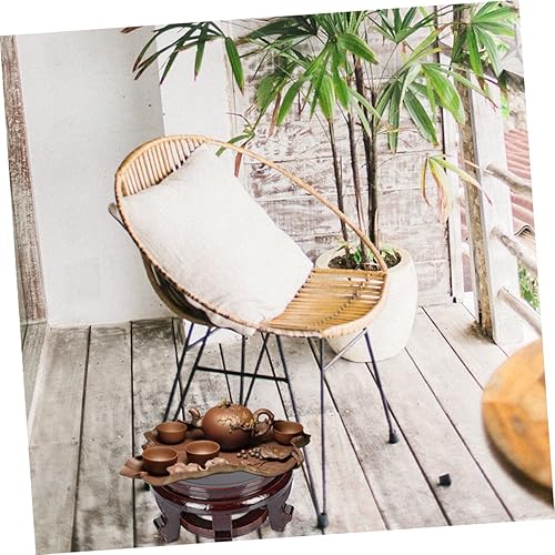 Miniatura 4 de DECHOUS Elegante base de maceta de madera, soporte redondo grande para florero de flores, soporte para pecera, taburete bonsái, exhibición