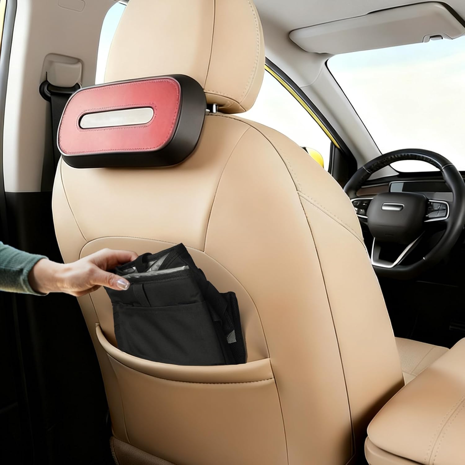 Reusable Drink Carrier with Handle,4 Cup Water Bottle Holder with Strap & Adjustable Dividers,Upgraded Portable Foldable Water Bottle Bag with Dual Elastic Straps, Leak-Proof,Coffee Cup Holder - Image 3