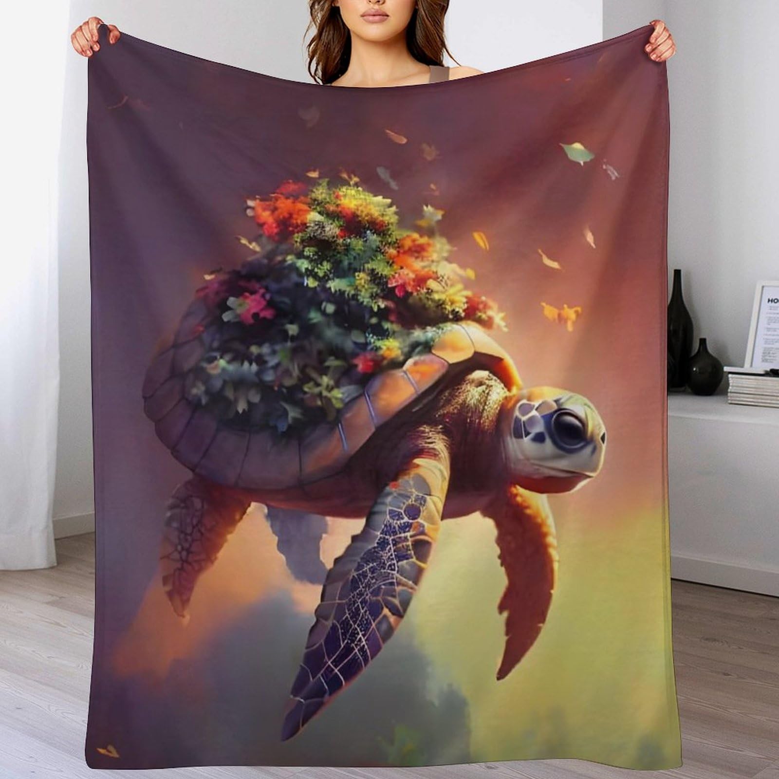 Couverture Polaire Tortue de mer supérieure en flanelle chaude et durable