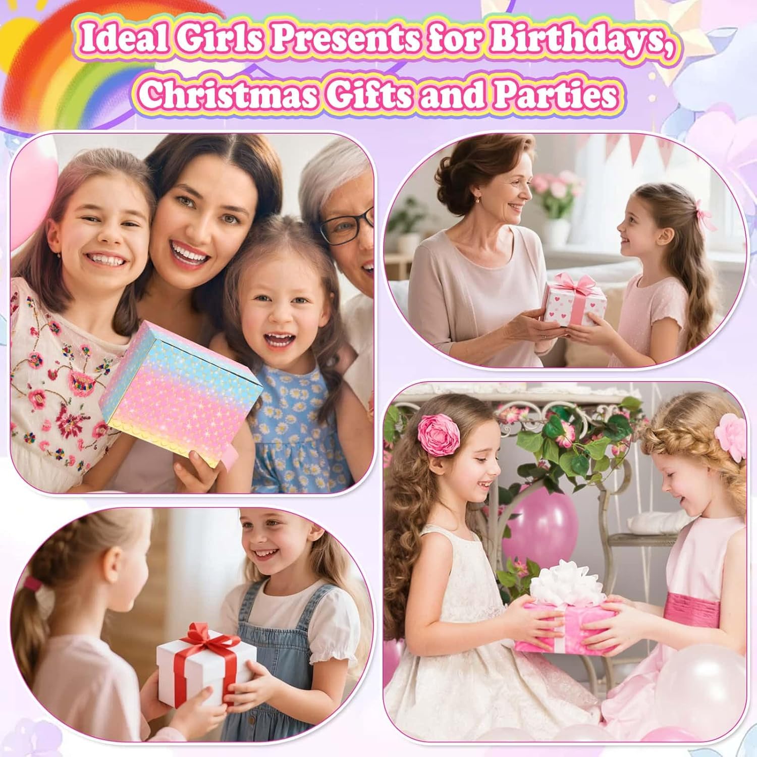 480 Pcs Kids Nails and Glue, Girls Press ons Nail Art Kit with Storage Case, Fake Nails Adhesive, Remover, Stickers, Glitter Cute Stuff Gift for Girls 8-12
