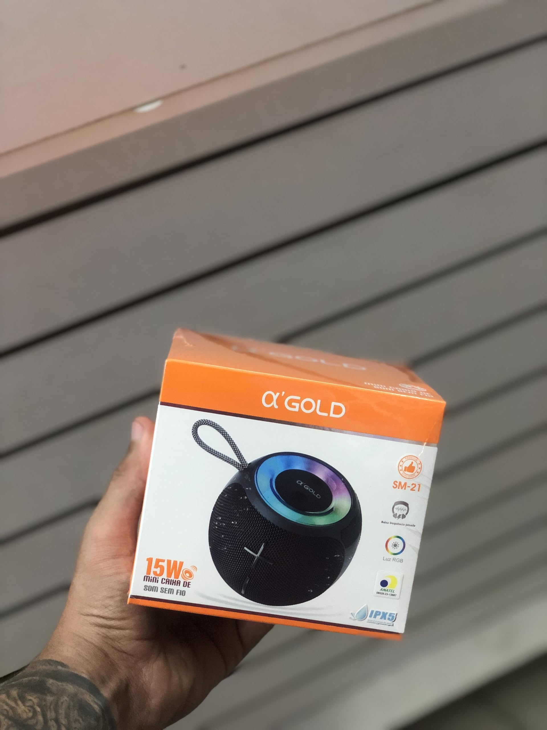 a'gold Caixa de Som SM-21 15W - IPX5 - Vermelha - Moderno e