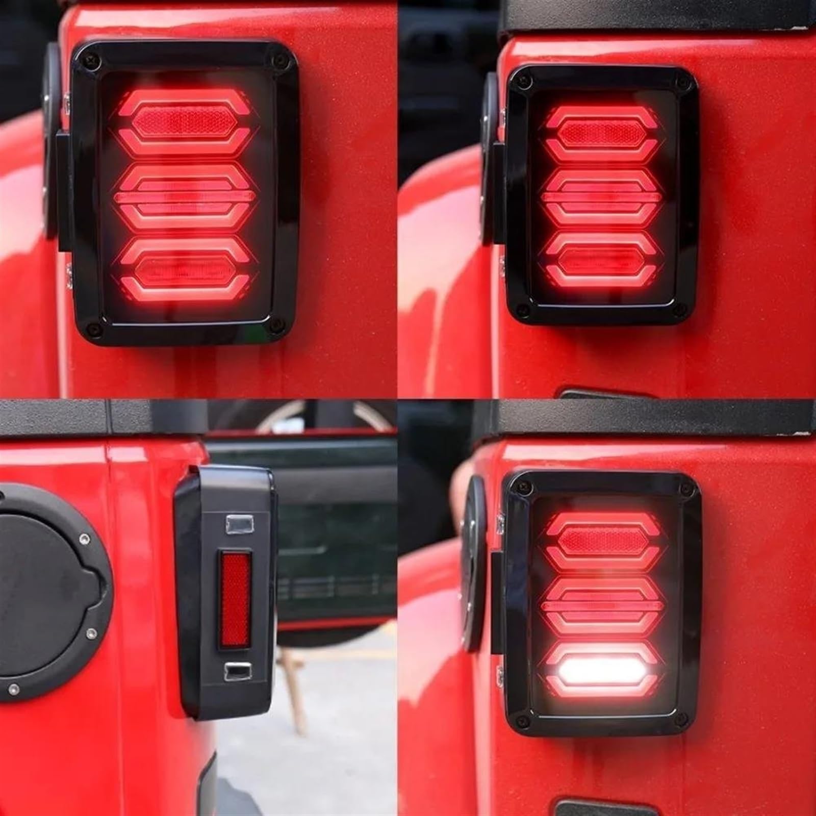 Luces traseras con luz de freno para marcha atrás, conjunto lámpara señal para Jeep,para Wrangler JK JKU 2007-2017, 2 uds(USA version)