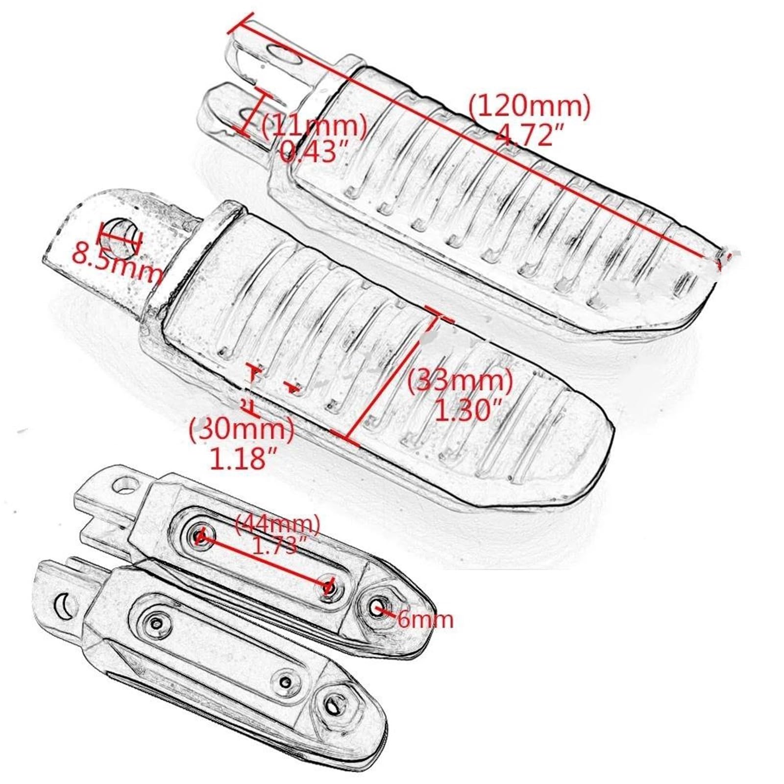 Accesorios para clavijas Accesorios Para Estriberas Delanteras De Motocicleta Para Suzuki GSF650 Bandit 650 (2008, 2009, 2010, 2011 2012), Reposapiés, Pedales Y(Nero)